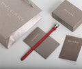 BVLGARI Serpenti Red Leather Bracelet