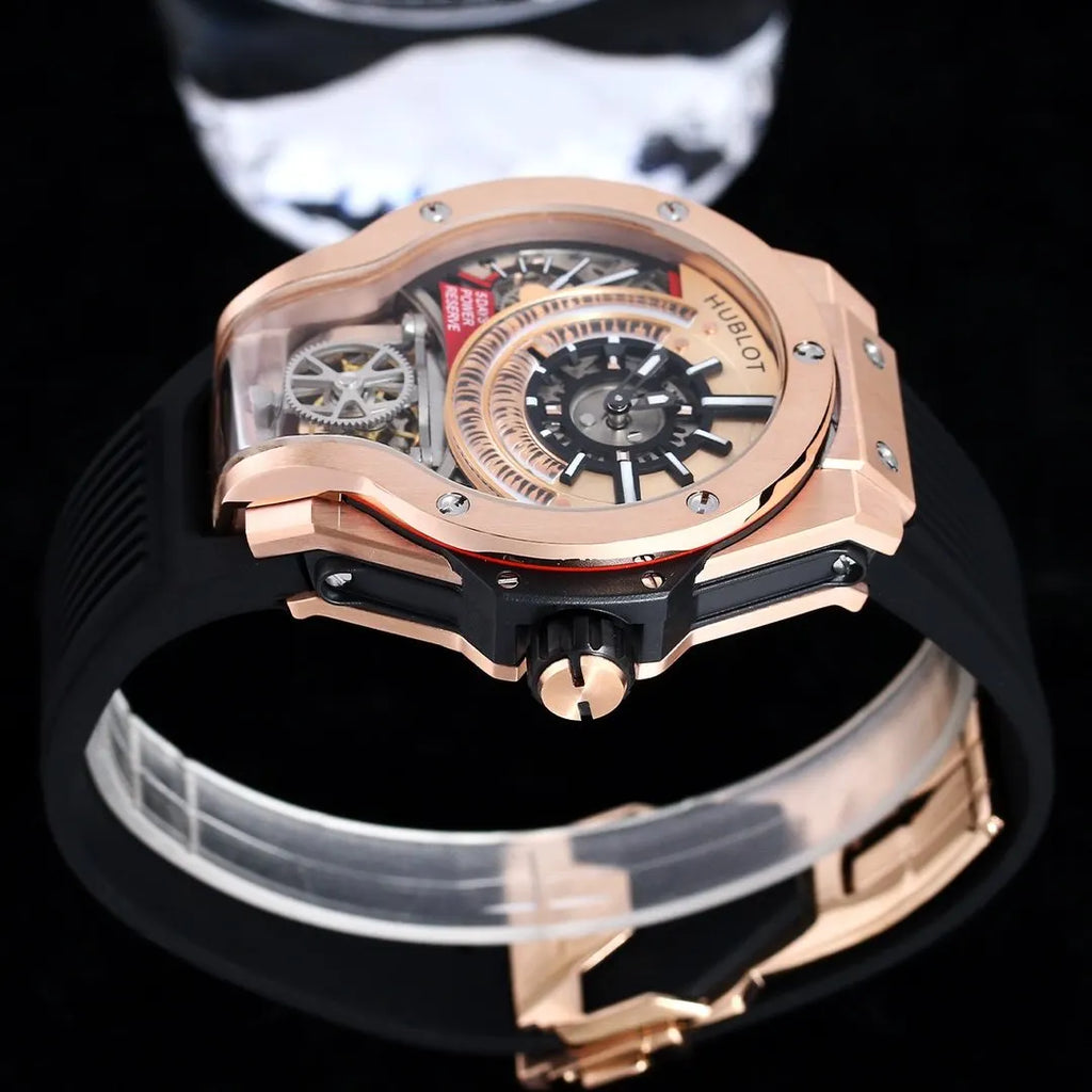 black Hublot Rose Gold Watch - Hình 3
