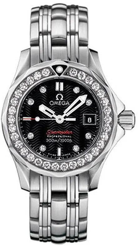 seamaster Omega Diamond Bezel Black Dial