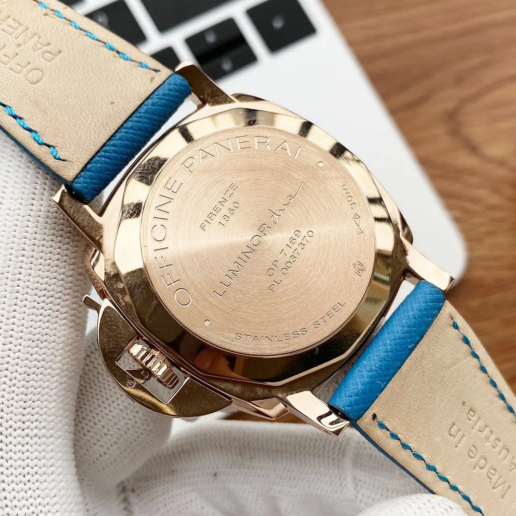 Panerai Luminor White Dial Blue Leather - Hình 3