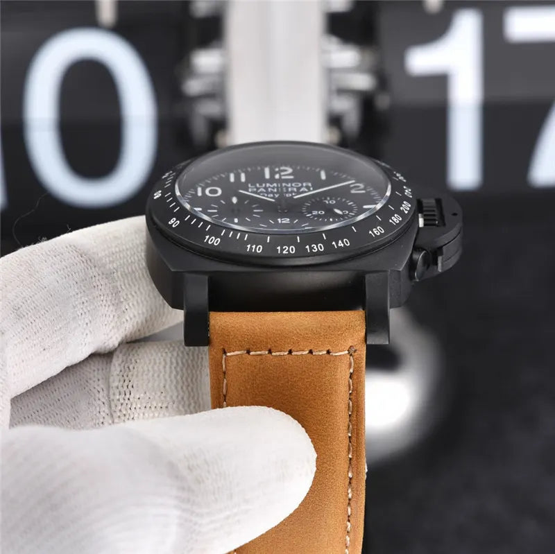 Panerai Black PVD Leather Chronograph - Hình 2