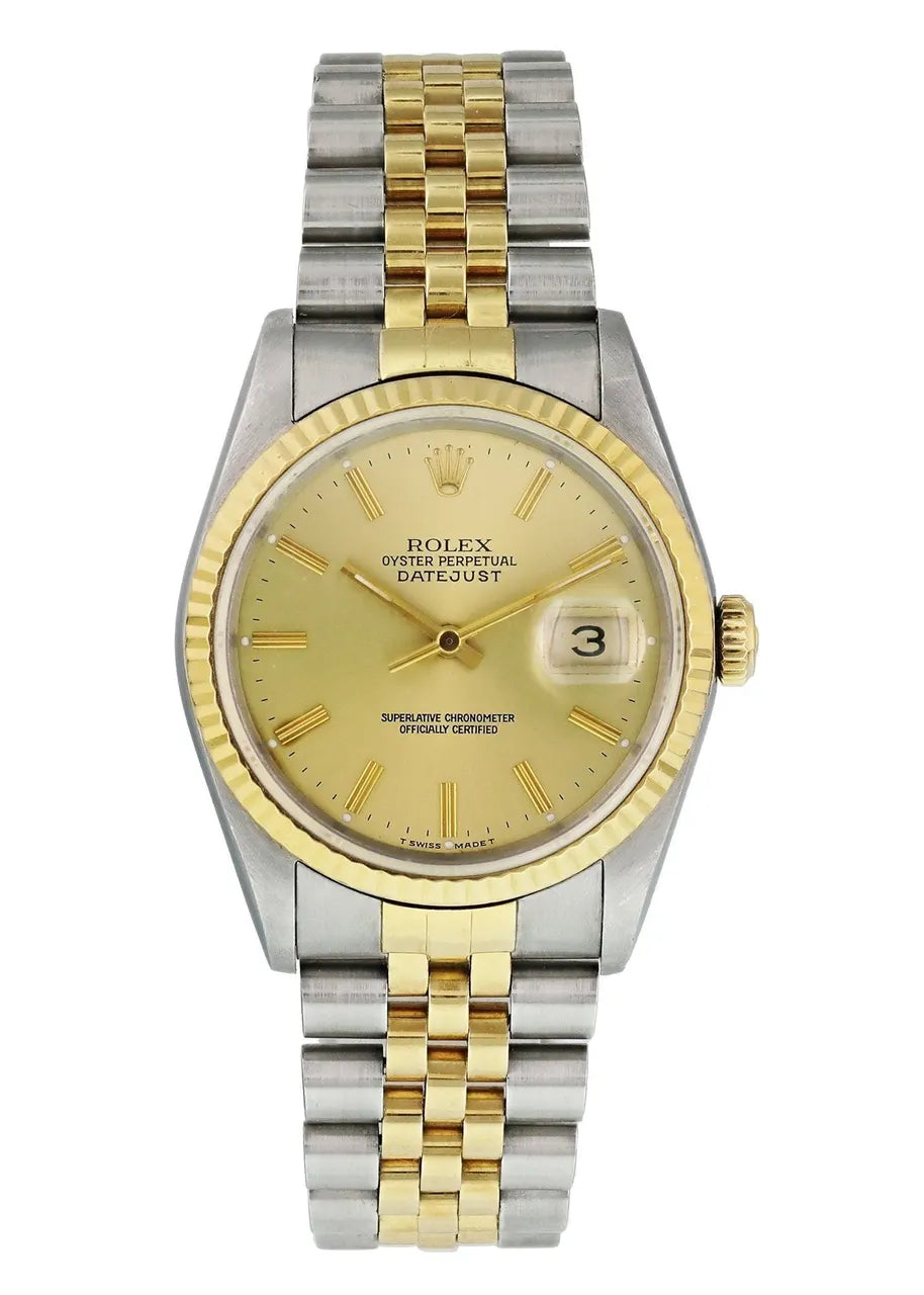 datejust Rolex Gold Champagne Dial