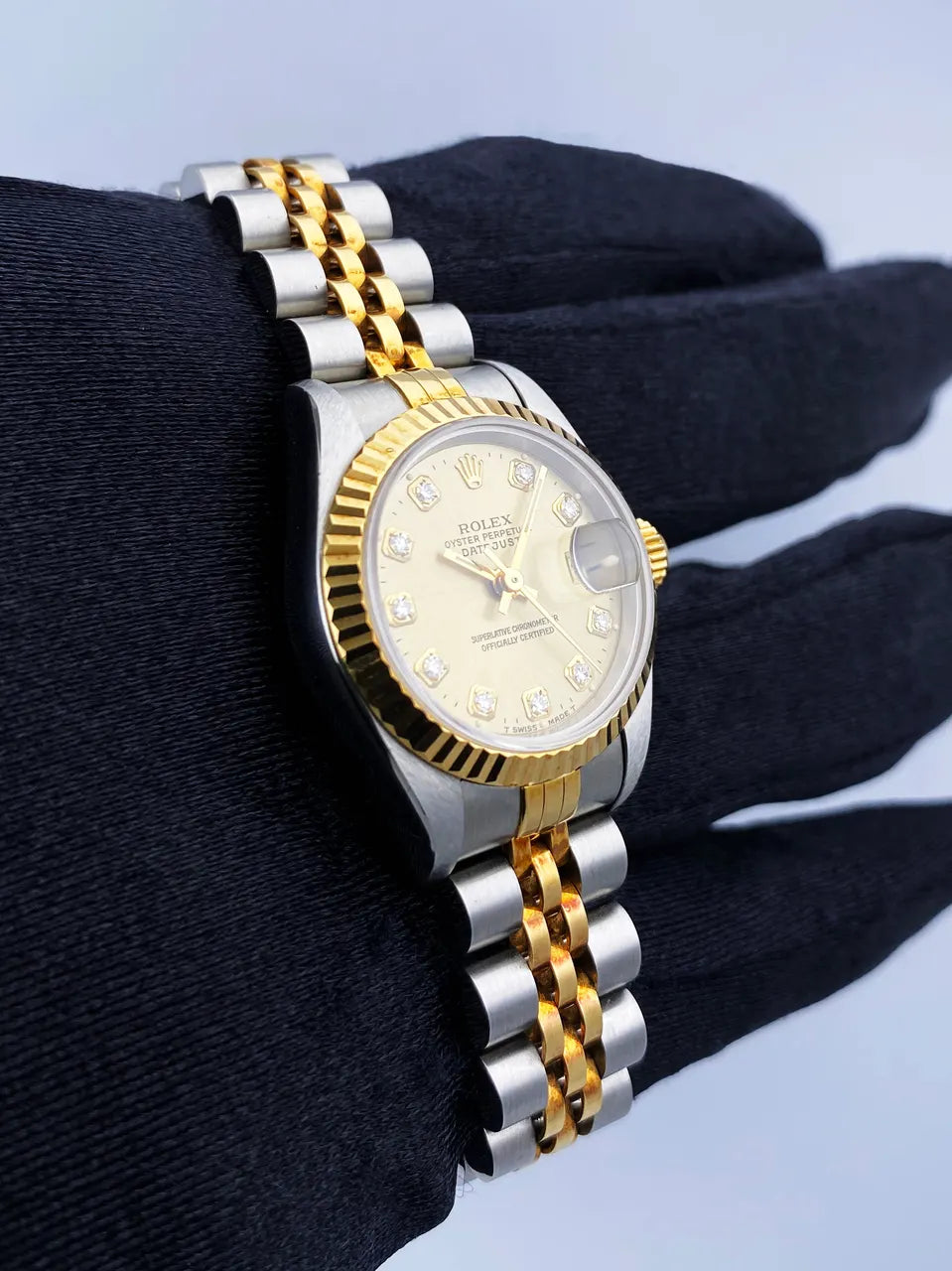 datejust dial Rolex Champagne Diamond Two-Tone - Hình 4