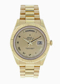 fluted Rolex Day-Date Gold Champagne Dial