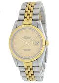 two Rolex Datejust Gold Champagne Dial