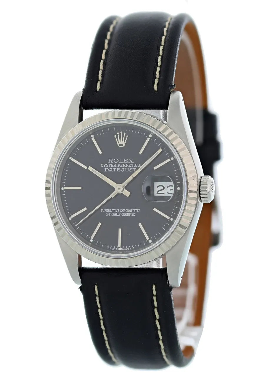 black Rolex Datejust Slate Dial