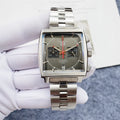 stainless TAG Heuer Monaco Grey Dial
