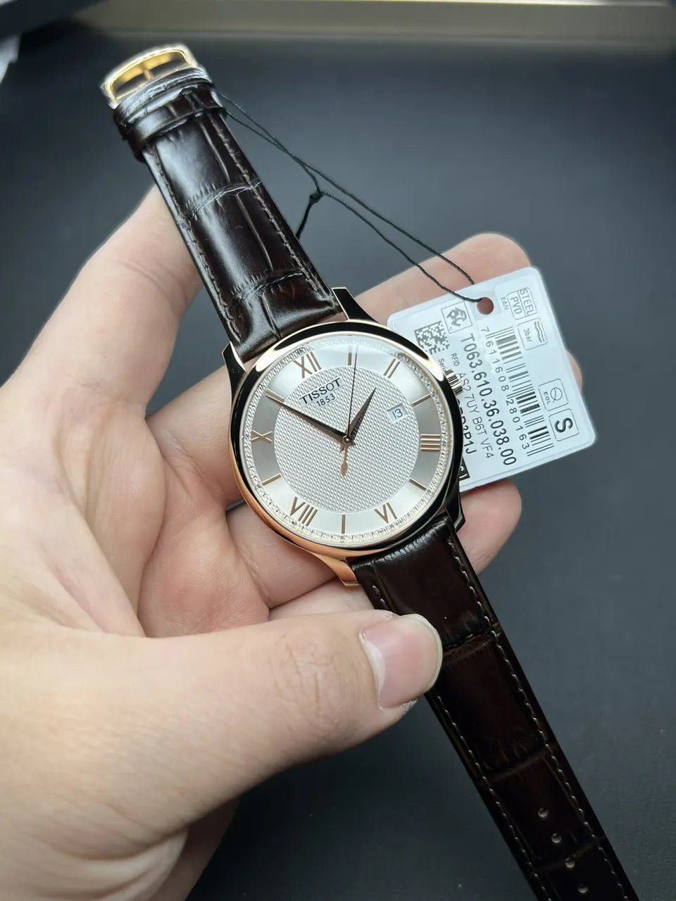 Tissot Rose Gold Leather - Hình 3