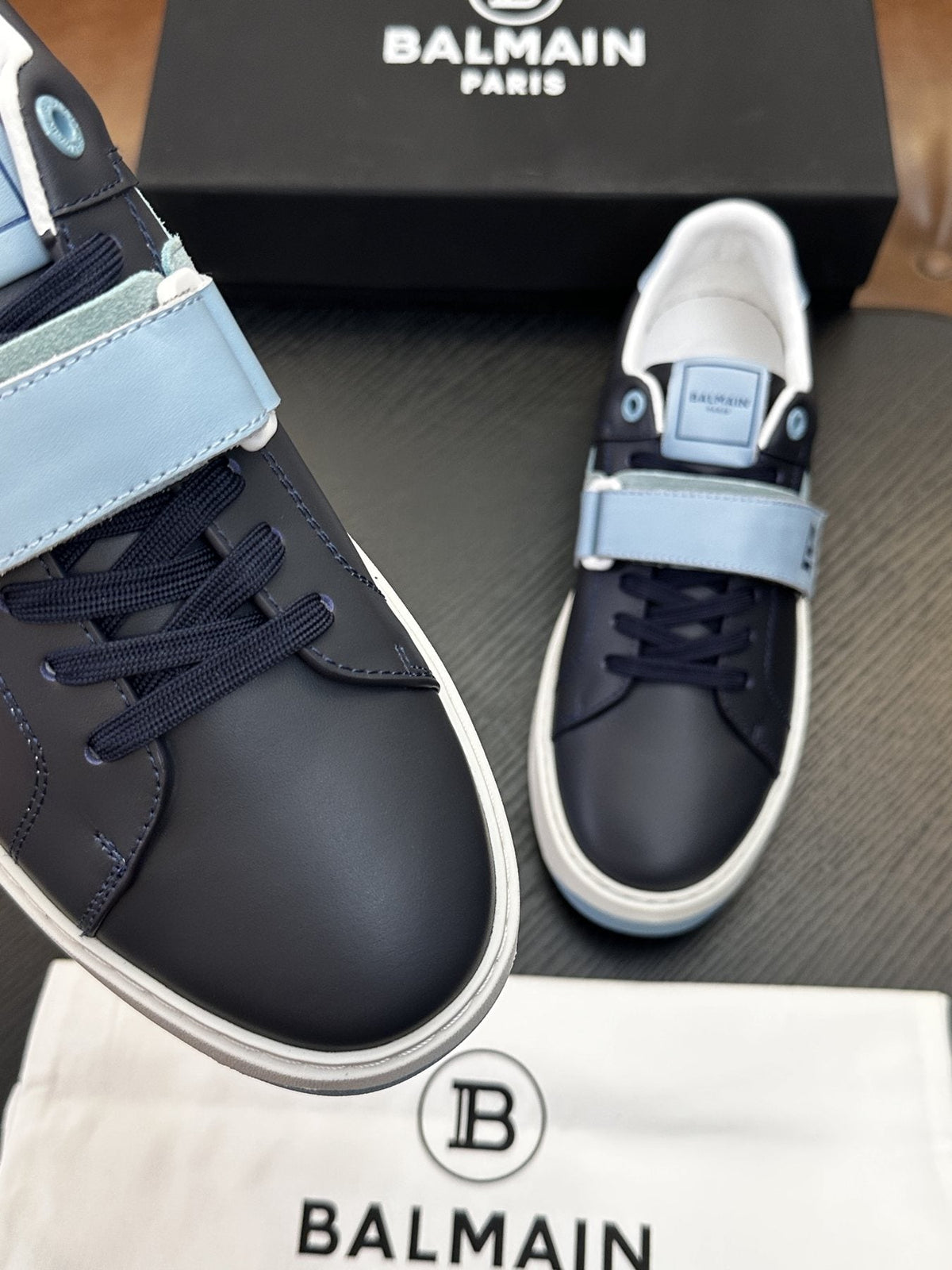 Balmain B-Skate Strap Sneakers — back