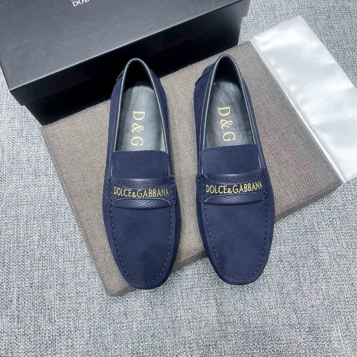 Dolce & Gabbana Gold-Detail Loafers — front