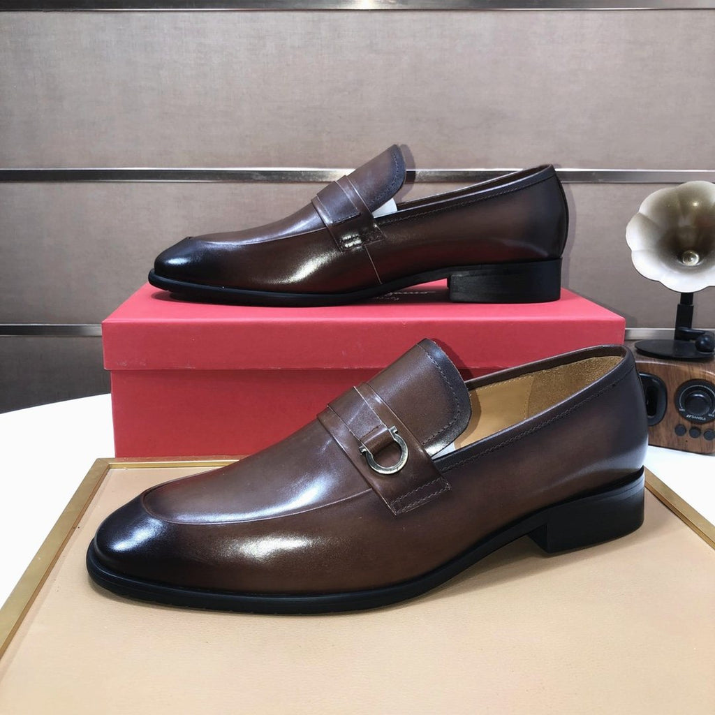 Ferragamo Buckle Slip-On Loafers — side