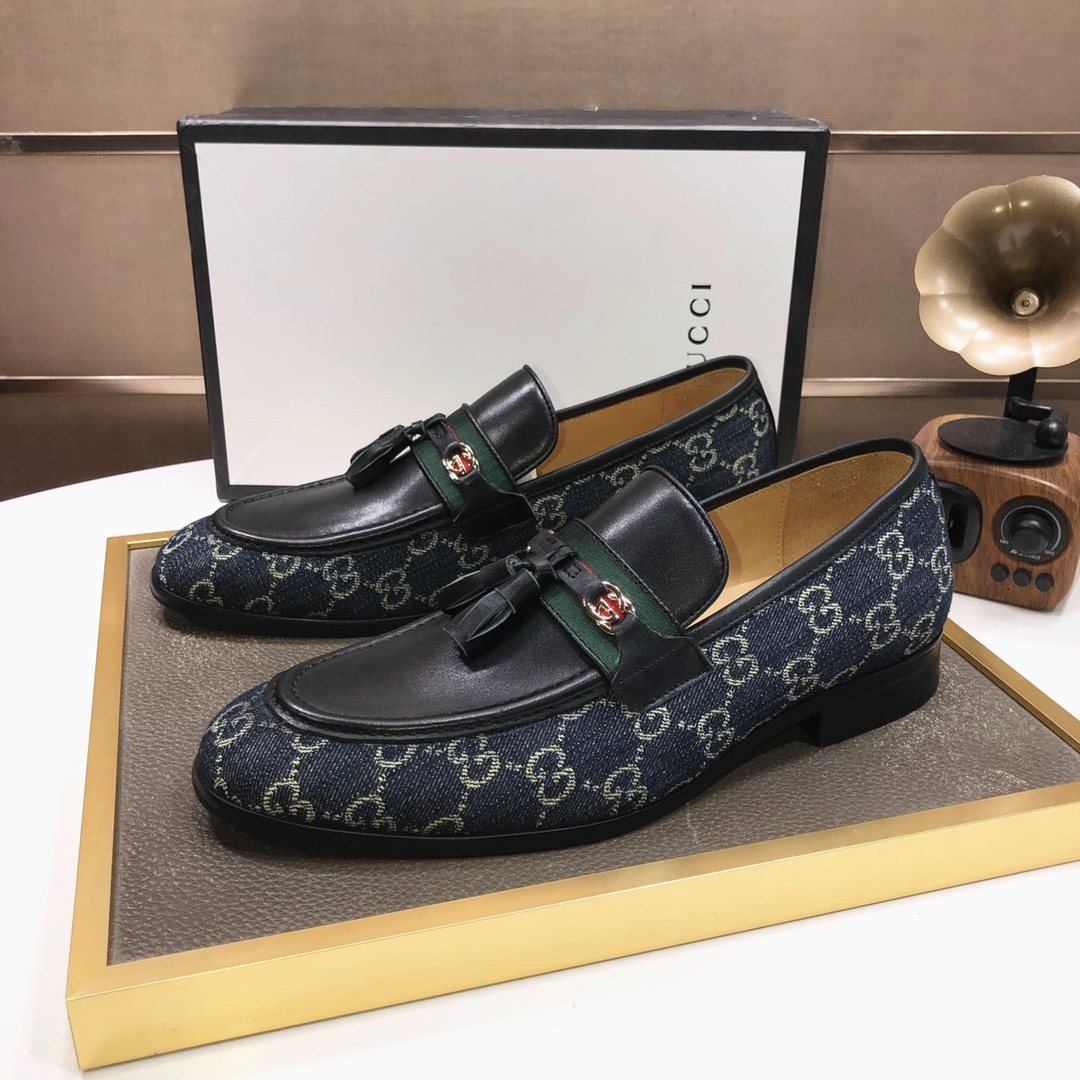 Gucci Monogram Tassel Loafers — front