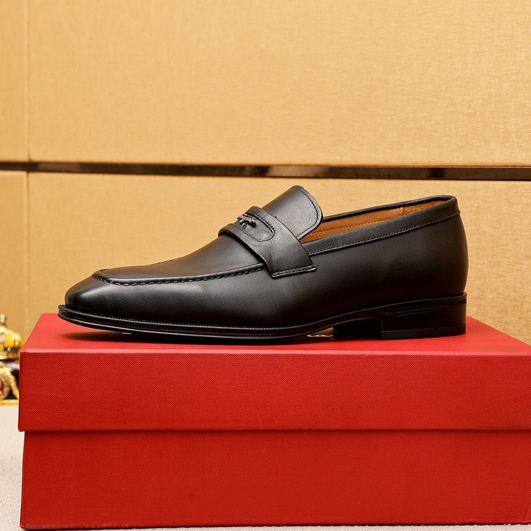 Ferragamo Leather Bit Loafers — side