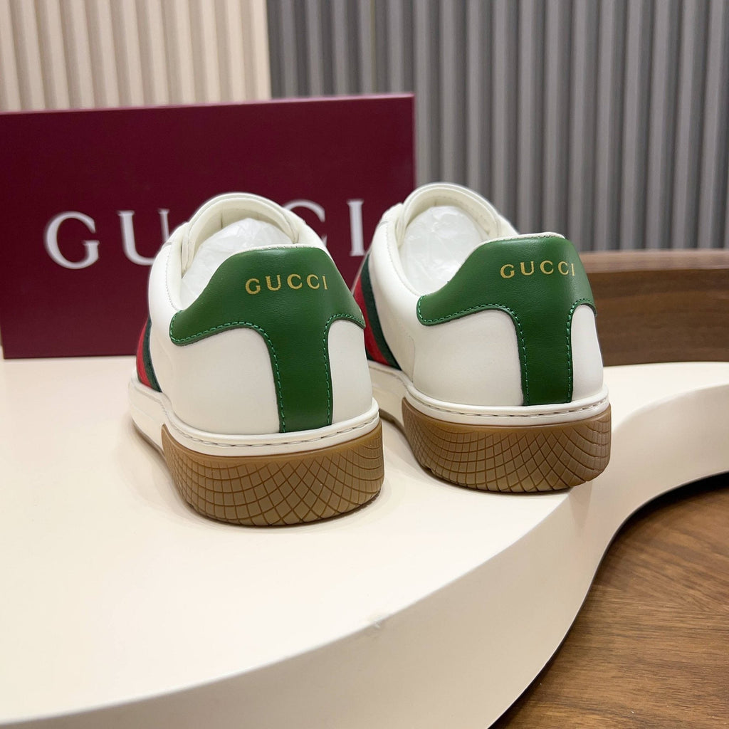 Gucci Red and Green Side Stripe Sneakers — back