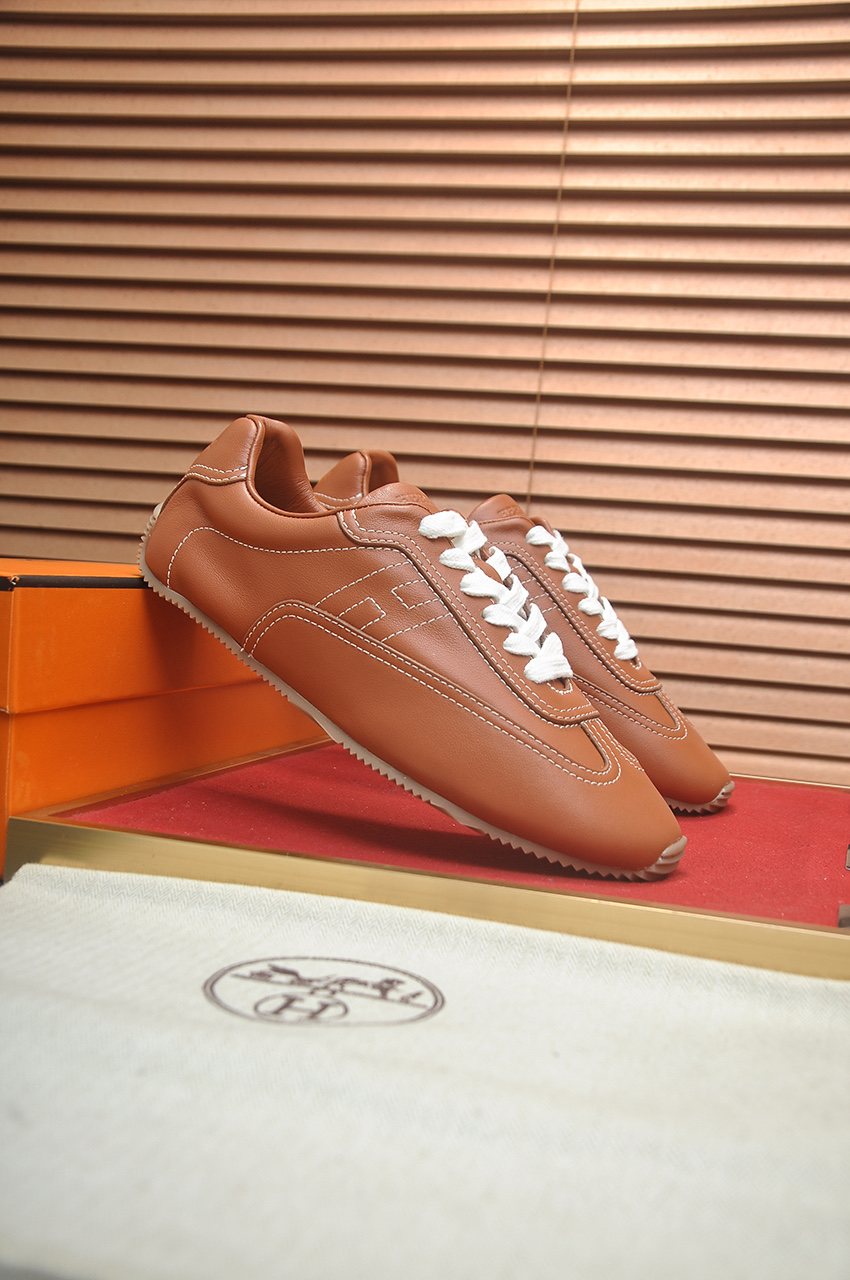 Hermès Low-Top Lace-Up Sneakers — front