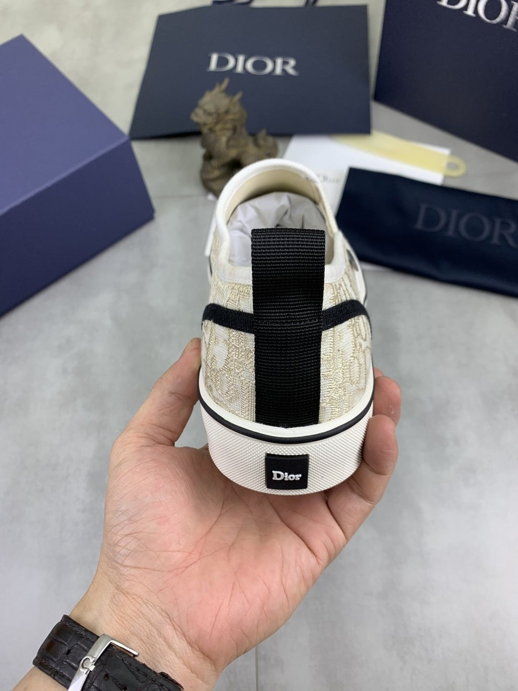 Dior Ivory Canvas Slip-On Sneakers — back