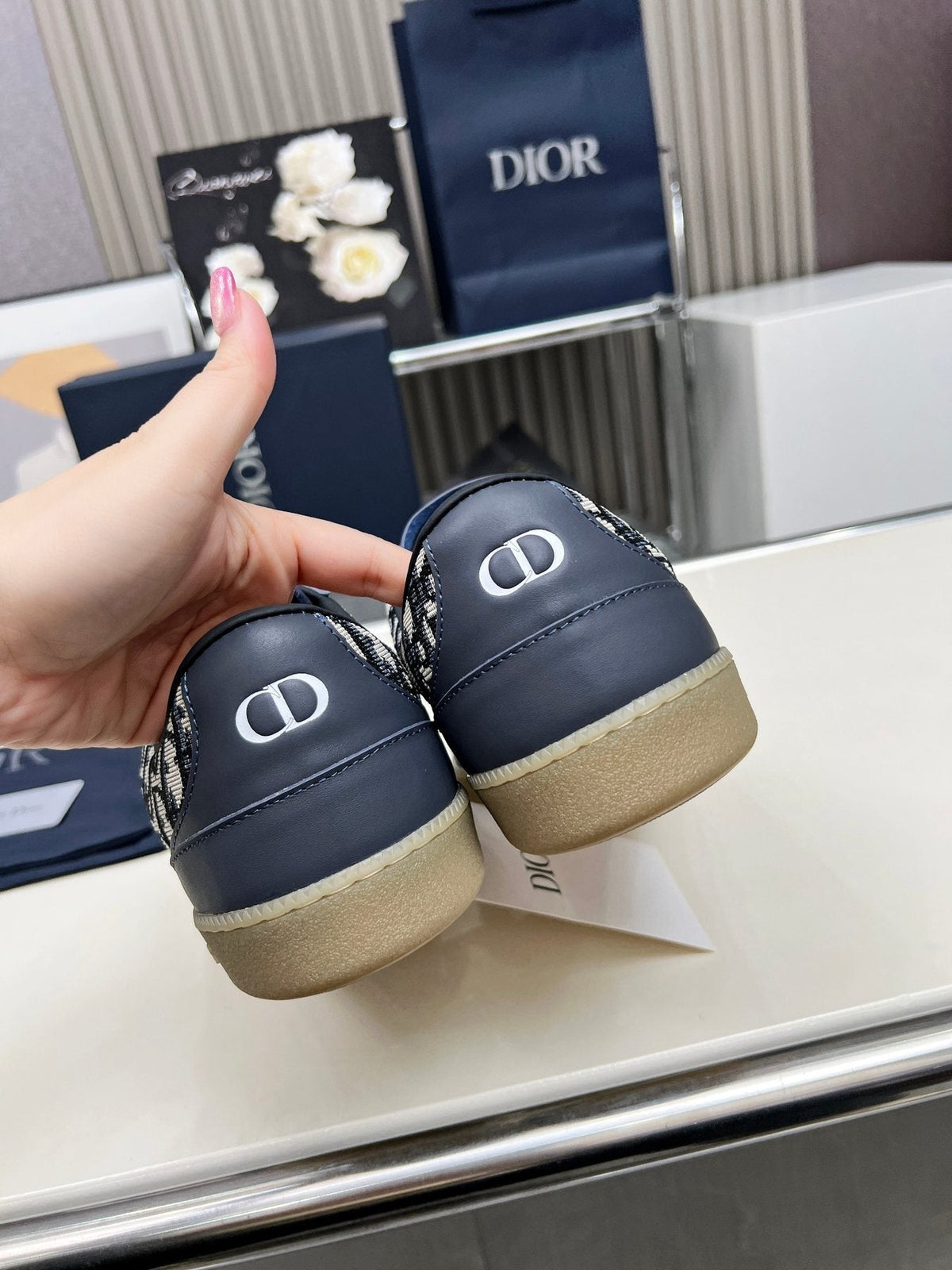 Dior B01 Patterned Low-Top Sneakers — back